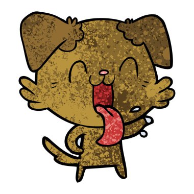 vektör çizim karikatür nefes nefese köpek