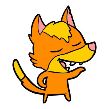 Tilki çizgi film karakteri vektör çizim