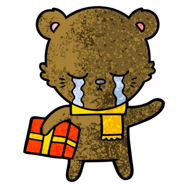 vektör çizim karikatür ayı ağlama