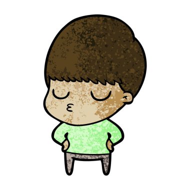 vektör çizim karikatür sakin çocuk