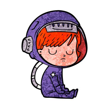 vektör çizim karikatür astronot kadın