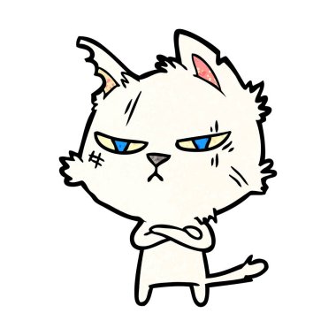 vektör çizim zor karikatür kedi