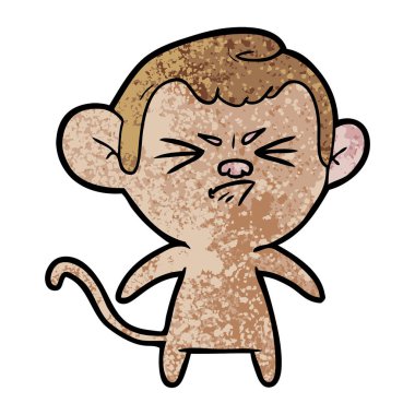 vektör çizim karikatür öfkeli monkey