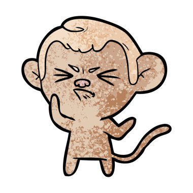 vektör çizim karikatür rahatsız maymun