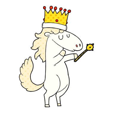 Çizgi film atının vektör çizimi