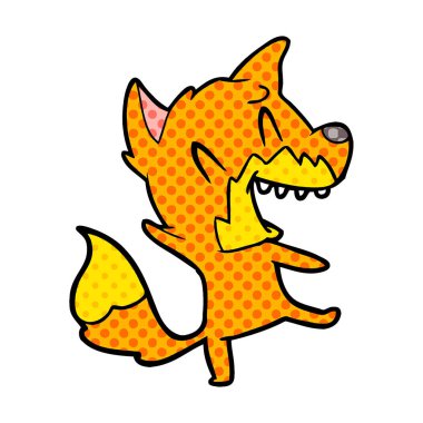 Tilki çizgi film karakteri vektör çizim