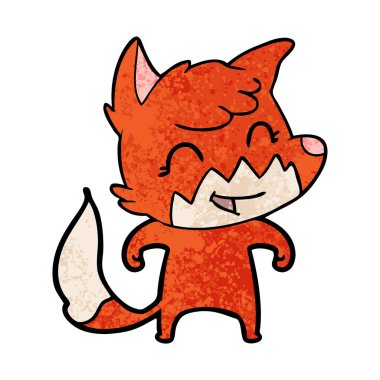 mutlu karikatür fox vektör çizim
