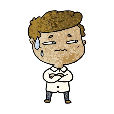 vektör çizim karikatür endişeli adam