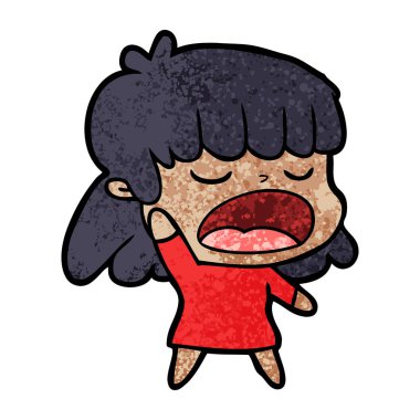 vektör çizim karikatür kadın söz