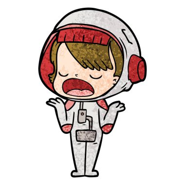  astronot konuşuyor karikatür vektör çizim