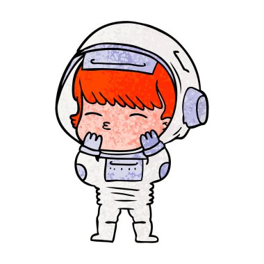 vektör çizim karikatür meraklı astronot