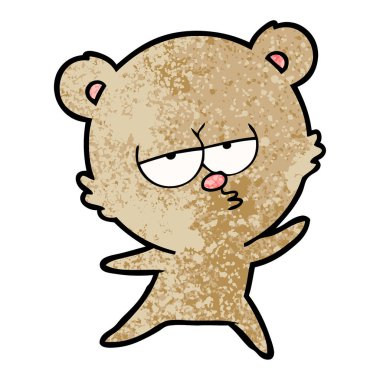 vektör çizim sıkılmış ayı çizgi film