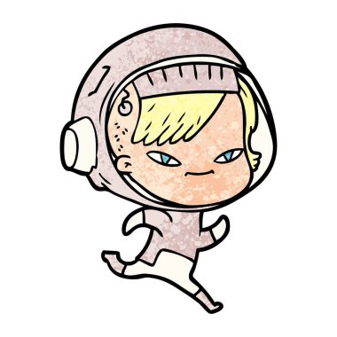 vektör çizim karikatür astronot kadın