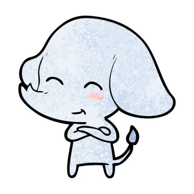 vektör çizim sevimli çizgi fil