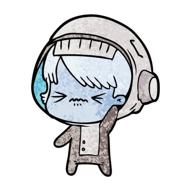 sallayarak kızgın çizgi film alan kız