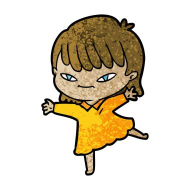 Çizgi filmdeki kadının vektör çizimi