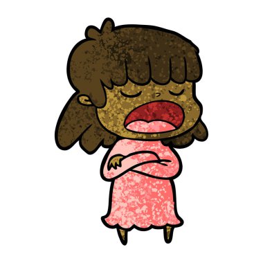 vektör çizim karikatür kadın söz