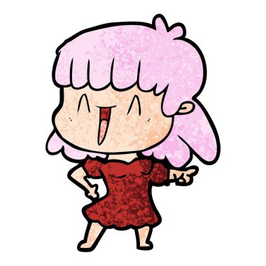 Çizgi filmdeki kadının vektör çizimi