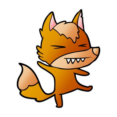 Tilki çizgi film karakteri vektör çizim