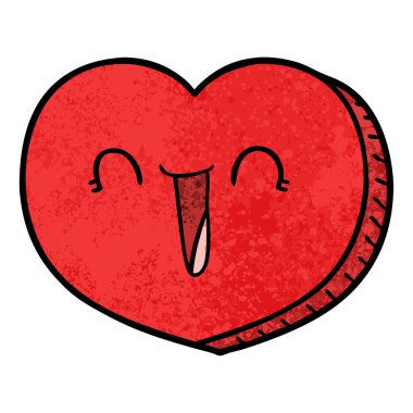 Karikatür kalp çiziminin vektör çizimi