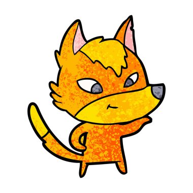 Tilki çizgi film karakteri vektör çizim