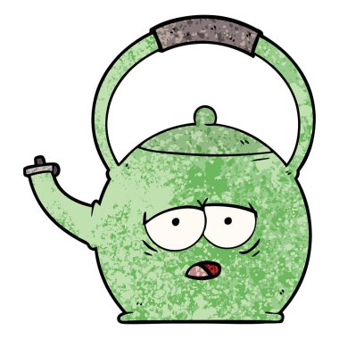 Çizgi film çaydanlığının vektör çizimi