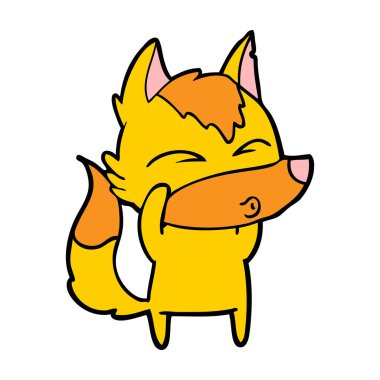 Tilki çizgi film karakteri vektör çizim