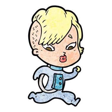 vektör çizim karikatür sürpriz kız