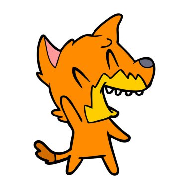 Tilki çizgi film karakteri vektör çizim