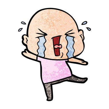 çizgi film ağlayan kel adam