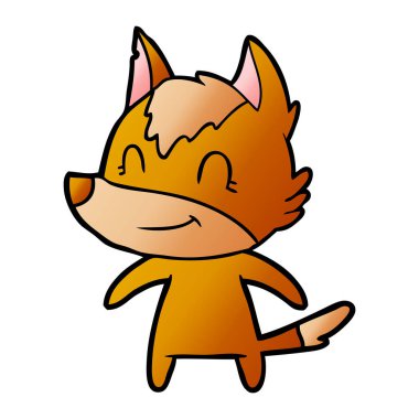 Tilki çizgi film karakteri vektör çizim