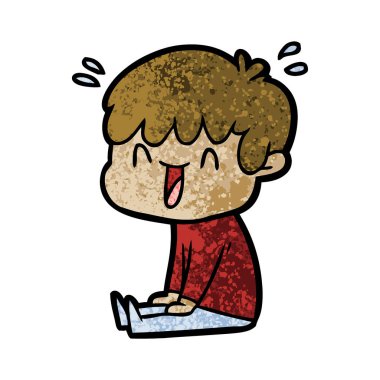 vektör çizim karikatür gülen çocuk