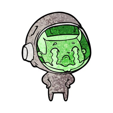 vektör çizim karikatür ağlayan astronot