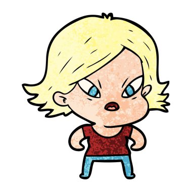 vektör çizim karikatür kadın vurguladı