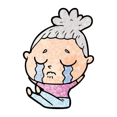 vektör çizim karikatür ağlayan kadın