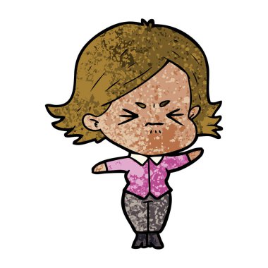 vektör çizim karikatür kızgın kız