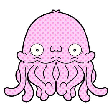 vektör çizim karikatür kalamar