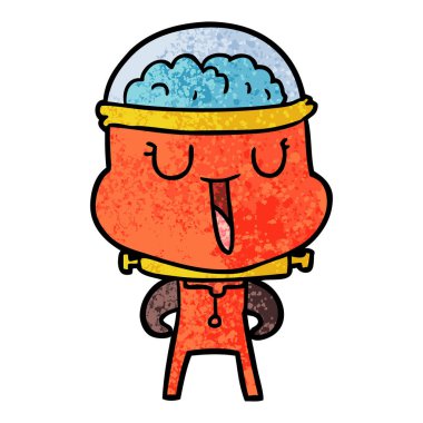 mutlu karikatür robot vektör çizim