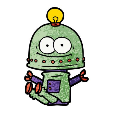 ampul ile mutlu karton robot