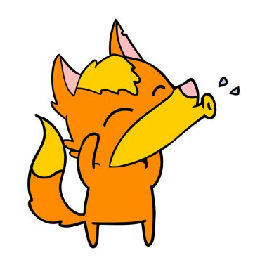 Tilki çizgi film karakteri vektör çizim