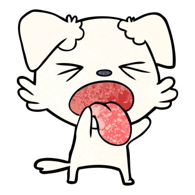 vektör çizim karikatür köpek bıkkın