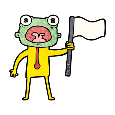 çizgi film garip yabancı bayrak ile