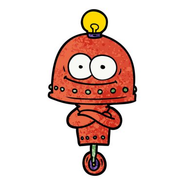 ampul ile mutlu karton robot