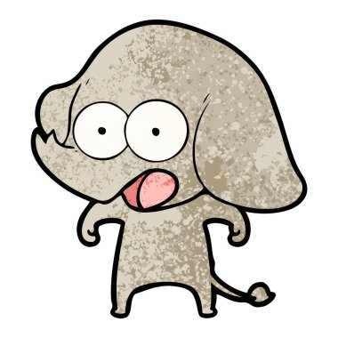 vektör çizim sevimli çizgi fil