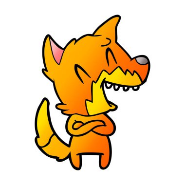 Tilki çizgi film karakteri vektör çizim