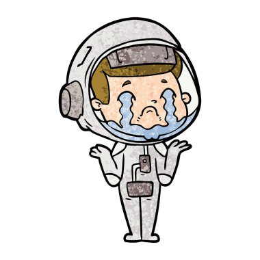 vektör çizim karikatür ağlayan astronot