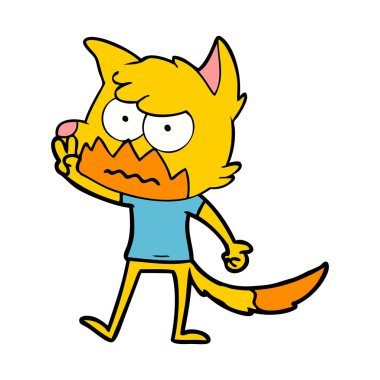 Tilki çizgi film karakteri vektör çizim