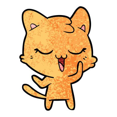vektör çizim karikatür mutlu kedi