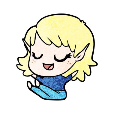 vektör çizim karikatür elf kızı