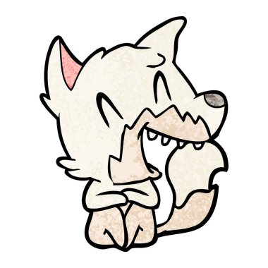 Tilki çizgi film gülen vektör çizim